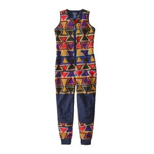 Patagonia Synchilla Patched Jumpsuit Fleece Geometric Tribal Print Sleeveless
